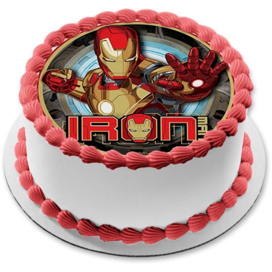 environ 19.05 cm Ironman-Avengers Anniversaire Personnalisé 7.5 in comestible cake topper BB007